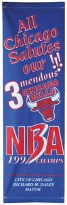 1992-1993 Chicago Bulls “1993 NBA Champs” City of Chicago Championship Street Banner