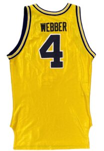 1992-1993 Chris Webber Michigan Wolverines Game-Used Home Jersey