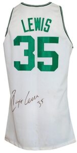 1992-1993 Reggie Lewis Celtics Game-Used & Autographed Home Jersey