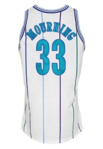 1992-93 Alonzo Mourning Charlotte Hornets Game-Used & Autographed Home Jersey