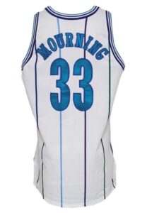 1992-93 Alonzo Mourning Rookie Charlotte Hornets Game-Used & Autographed Home Jersey