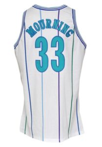 1992-93 Alonzo Mourning Rookie Charlotte Hornets Game-Used Home Jersey