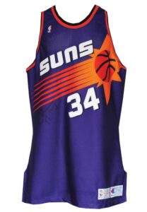 1992-93 Charles Barkley Phoenix Suns Game-Used & Autographed Road Jersey (JSA • MVP Season • Equipment Manager LOA)