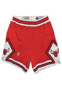 1992-93 Chicago Bulls Game-Used Road Shorts Attributed To Michael Jordan