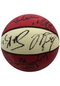 1992-93 Chicago Bulls Team-Signed Mini Basketball Including Michael Jordan