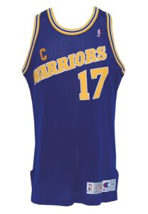 1992-93 Chris Mullin Golden State Warriors Game-Used Road Jersey with Captain’s “C”