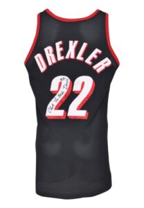 1992-93 Clyde Drexler Portland Trail Blazers Game-Used & Autographed Road Jersey