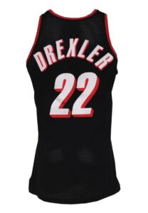 1992-93 Clyde Drexler Portland Trailblazers Game-Used & Autographed Road Jersey (JSA)