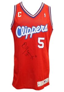 1992-93 Danny Manning Los Angeles Clippers Game-Used & Autographed Road Jersey