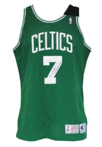 1992-93 Dee Brown Boston Celtics Game-Used & Autographed Road Jersey