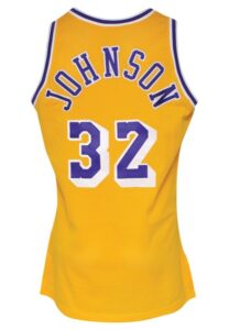 1992-93 Earvin “Magic” Johnson Los Angeles Lakers Game-Used & Autographed Home Jersey