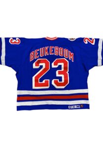 1992-93 Jeff Beukeboom NY Rangers Game-Used & Signed Jersey