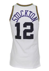 1992-93 John Stockton Utah Jazz Game-Used Home Jersey