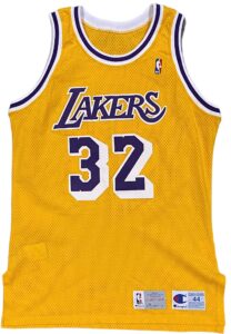 1992-93 Magic Johnson LA Lakers Game-Issued Home Jersey