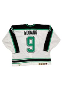 1992-93 Mike Modano Minnesota North Stars Game-Used Jersey (Team Set Tag • Team Repairs)