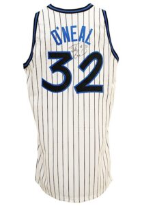 1992-93 Shaquille O’Neal Orlando Magic Game-Used & Autographed Rookie Home Jersey