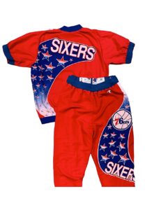 1992-93 Tim Perry Philadelphia 76ers Player Worn Warm-Up Suit