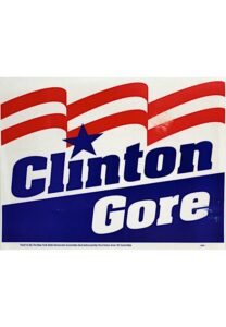 1992 Bill Clinton & Al Gore Campaign Committee Sign