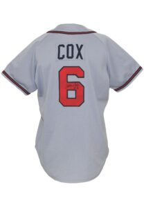 1992 Bobby Cox Atlanta Braves Managers Worn & Autographed Road Jersey