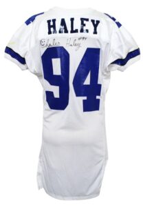 1992 Charles Haley Dallas Cowboys Playoffs Game-Used & Autographed Jersey