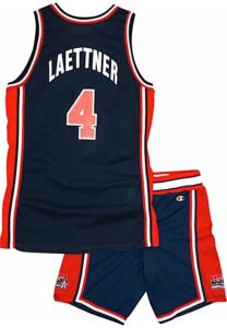 1992 Christian Laettner USA Olympics “Dream Team” Game-Used & Autographed Blue Uniform