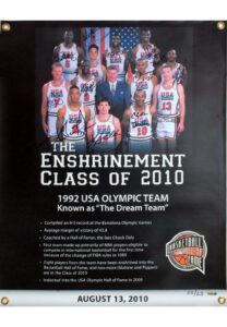 1992 Dream Team Signed 2010 Hall of Fame Enshrinement Banner