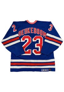 1992 Jeff Beukeboom NY Rangers Stanley Cup Playoffs Game-Used Jersey