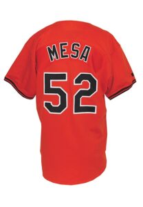 1992 Jose Mesa Baltimore Orioles Game-Used Orange Alternate Jersey