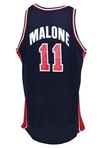 1992 Karl Malone United States Olympics “Dream Team” Game-Used Blue Jersey (Gold Medal Team)