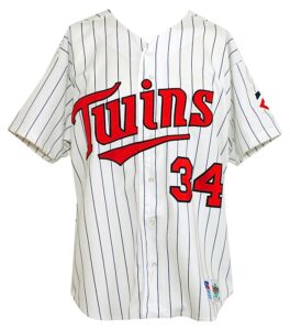 1992 Kirby Puckett Minnesota Twins Game-Used Home Jersey