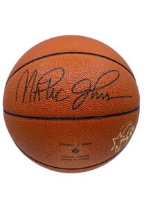 1992 Magic Johnson Single-Signed Barcelona Olympics Molten Official Basketball