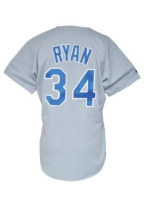 1992 Nolan Ryan Texas Rangers Game-Used & Autographed Road Jersey