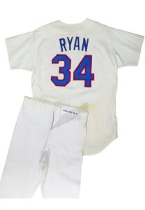 1992 Nolan Ryan Texas Rangers Game-Used Home Uniform