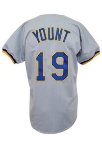 1992 Robin Yount Milwaukee Brewers Game-Used Road Jersey