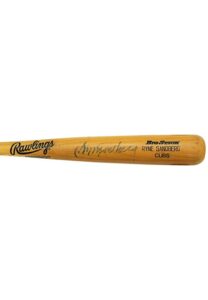 1992 Ryne Sandberg Chicago Cubs Game-Used & Autographed Bat