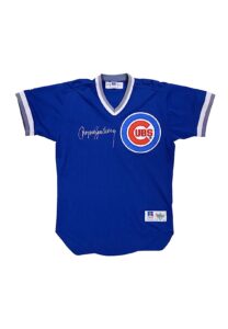 1992 Ryne Sandberg Chicago Cubs Game-Used & Autographed Warmup BP Jersey