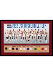 1992 USA Men’s Olympic Basketball “Dream Team” Game-Used Jersey Swatch Display