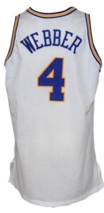 1993-1994 Chris Webber Rookie Golden State Warriors Game-Used & Autographed Home Jersey