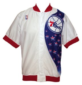 1993-1994 Dana Barros Philadelphia 76ers Worn Home Warm-Up Uniform