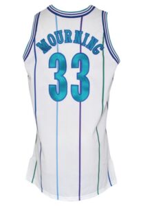 1993-94 Alonzo Mourning Charlotte Hornets Game-Used Home Jersey