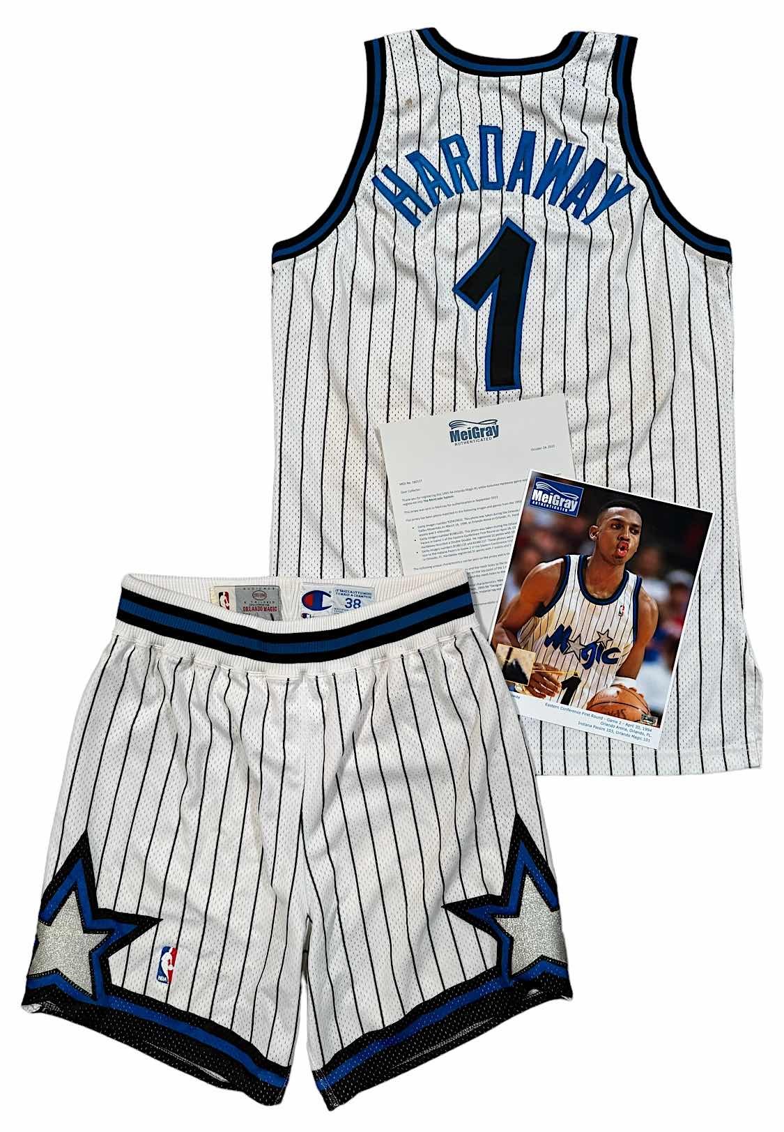 1993 94 Anfernee Penny Hardaway Rookie Orlando Magic NBA Playoffs Game Used Uniform Grey Flannel Auctions