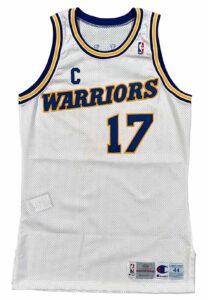 1993-94 Chris Mullin Golden State Warriors Game-Used & Autographed Captain’s Jersey