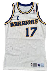 1993-94 Chris Mullin Golden State Warriors Game-Used & Autographed Captain’s Jersey