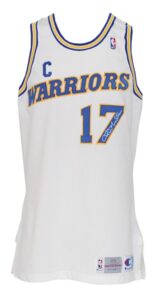 1993-94 Chris Mullin Golden State Warriors Game-Used & Autographed Home Jersey