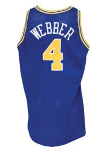 1993-94 Chris Webber Golden State Warriors Game-Used Road Uniform