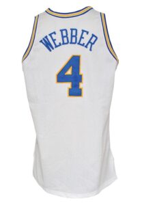 1993-94 Chris Webber Rookie Golden State Warriors Game-Used & Autographed Home Jersey