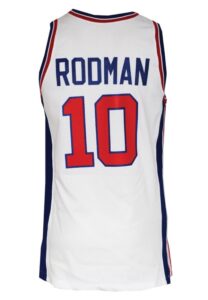 1993-94 Dennis Rodman Detroit Pistons Game-Issued Home Jersey