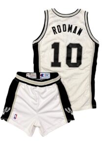 1993-94 Dennis Rodman San Antonio Spurs Game-Used Home Uniform