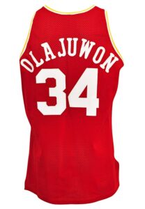 1993-94 Hakeem Olajuwon Houston Rockets Game-Used Road Jersey (Championship Season • Photo-Matched)