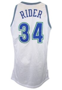 1993-94 Isaiah “J.R.” Rider Minnesota Timberwolves Game-Used Rookie Home Jersey 